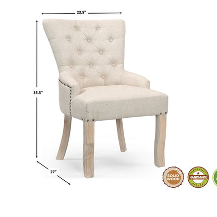 Five Piece Brown Round Solid Wood Dining Set with Four Chairs