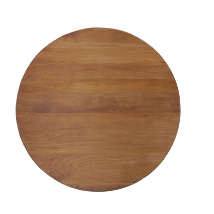 Five Piece Brown Round Solid Wood Dining Set with Four Chairs