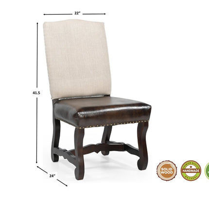Five Piece Brown Round Solid Wood Dining Set with Four Chairs