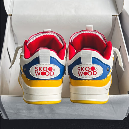 Men'S Stylish Skate Shoes, Suitable for Daily Casual Wear in All Seasons, Featuring Trendy Color Blocking