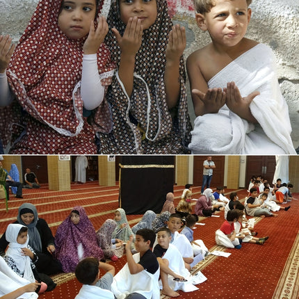 Boy's 2pcs Ihram Towels, White Islamic Towel, One-size Fit, Comes With Free Gift - Random Color Bag