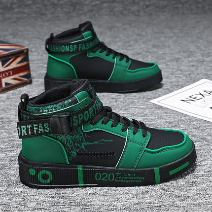 1 Pair of Men's Casual Sneakers, All-season High-top Skate Shoes for Students, YouthHoliday Gifts