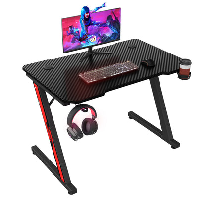 Desk Gaming Computer Gamer Desk Table with Cup Holder And Headphone Holder