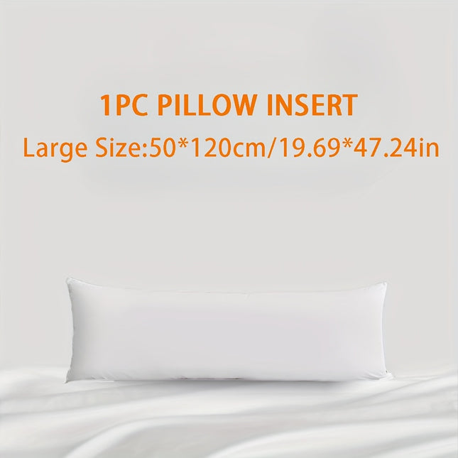 Classic White Extra-Long Pillow - Soft Breathable 100% Polyester Fill, Machine Washable