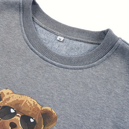 STAY WILD Print Trendy Sweatshirt, Men's Casual Graphic Design Crew Neck Pullover Sweatshirt for Fall Winter