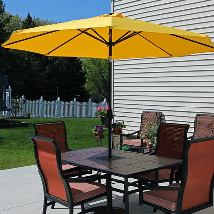 96" Gold Polyester Octagonal Tilt Market Patio Umbrella