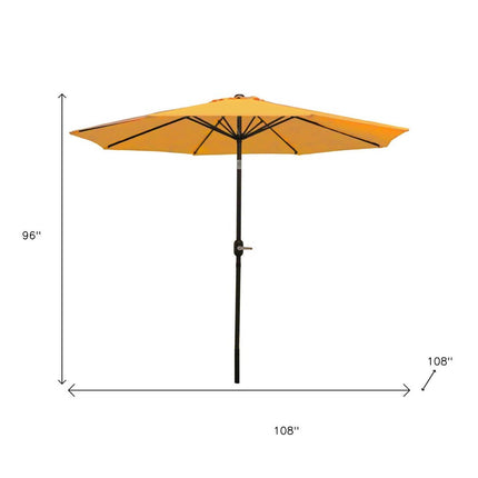 96" Gold Polyester Octagonal Tilt Market Patio Umbrella