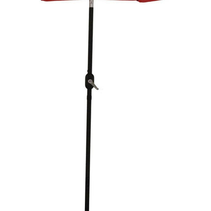 96" Red Polyester Octagonal Tilt Lighted Market Patio Umbrella