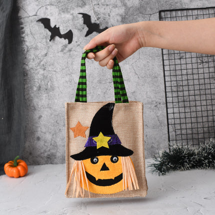 Halloween Candy Tote Bag For Kids Funny Creative Witch Skull Pumpkin
