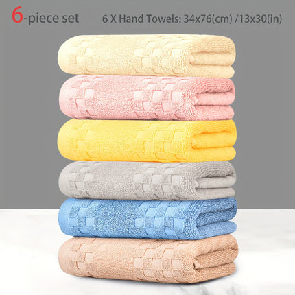 6pcs 100% Cotton Face Towel Set | Soft, Quick-Drying, Lightweight, Breathable,