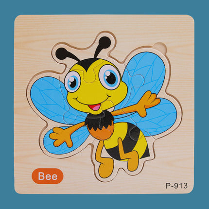 Animal Cartoon 16-piece Wooden Puzzle