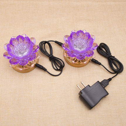 Buddha Worshiping LED Colorful Lotus Lights Household