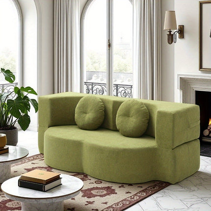 Sofa Bed with Pillow - Portable Space-Saving Convertible Floor Sofa & Mattress Recliner Suitable