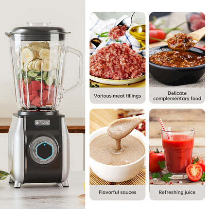 Juicer And Blender for Home Kitchens, Equipped with a 1.5L Glass Jar, a Plastic Cup,