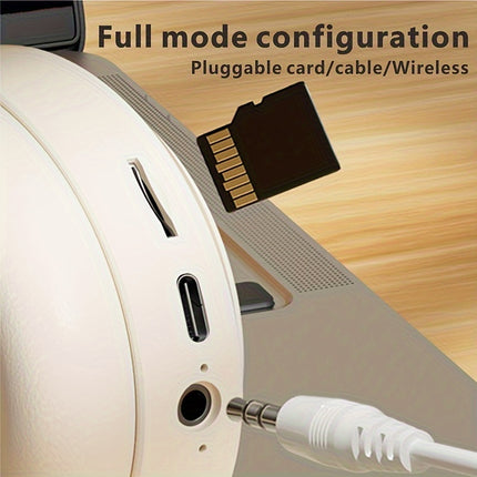 Wireless Headphones With Headband Support Card And Wired Connection