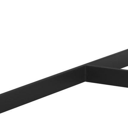 40" White and Black Glass and Iron Round Frame Coffee Table