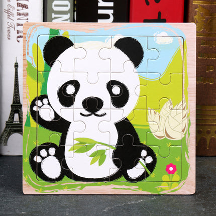 Large Wooden 9-piece Flat Puzzle Toy For Children