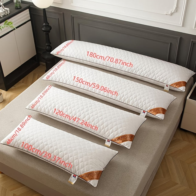 1pc Quilted Body Pillow with Double Long Pillow Insert - Medium Soft 100% Polyester, Ergonomic Support for Back,