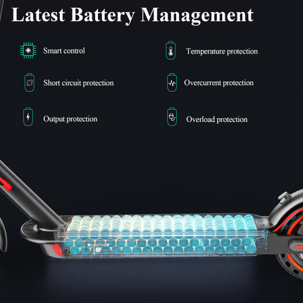TODIMART T3 Safe and Durable Adult Foldable Electric Scooter, Front and Rear Dual Braking+8.5-inch
