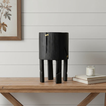 Black Wood Pot Planter