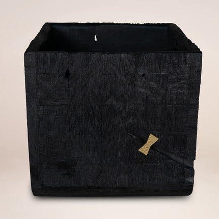 Black Wood Square Pot Planter