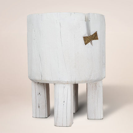 White Wood Pot Planter
