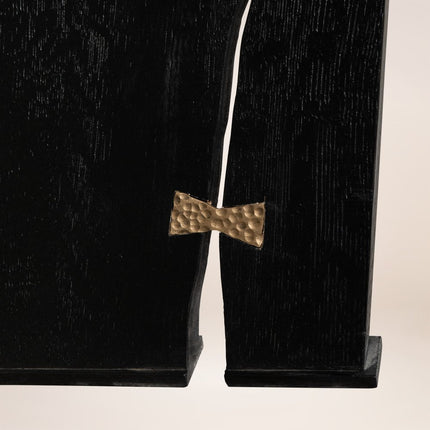 41" Black Wood One Tier Bookcase