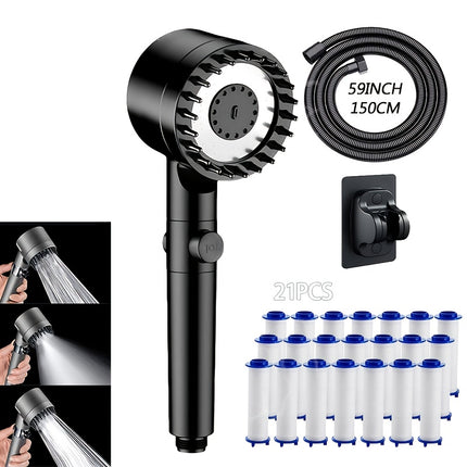 4-Speed High Pressure Shower Heads with Filter Cartridges Set, Water-Saving Shower Head