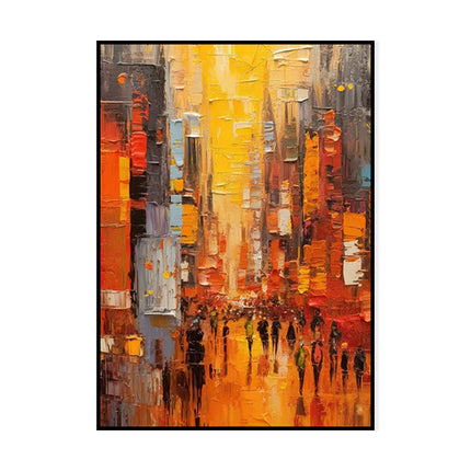 Modern Cityscape Hand Painted Minimal Art Acrylic Textured Abstract Painting Large Wall Art Pictures For Living Room Home Decor Bedroom