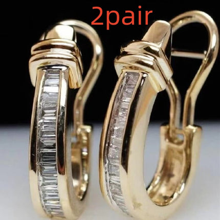 New Retro Exquisite Geometric And Gold Earrings