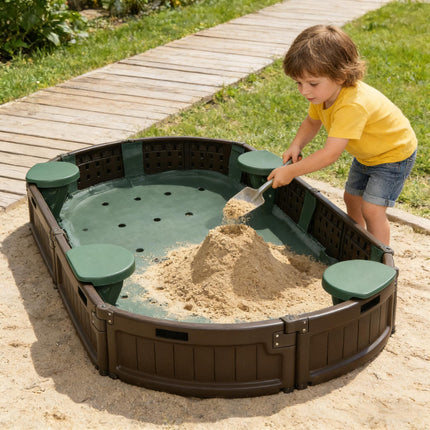 Children's Oval Sandbox,Kids Outdoor Sandbox