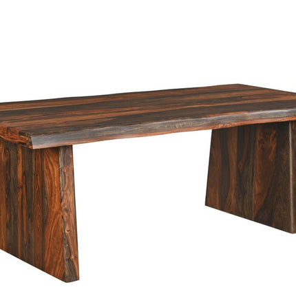 Nine Piece Brown Solid Wood Dining Set with Eight Chairs and One Bench