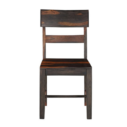 Nine Piece Brown Solid Wood Dining Set with Eight Chairs and One Bench