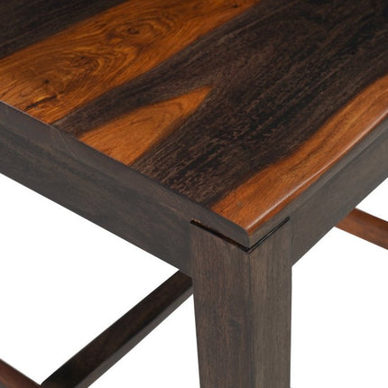 Nine Piece Brown Solid Wood Dining Set with Eight Chairs and One Bench