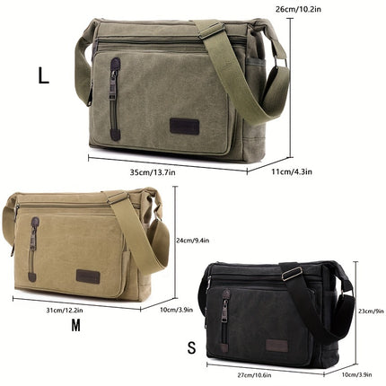 Large Capacity Multi-Pocket Crossbody Shoulder Bag with Adjustable Strap - Heavy-Duty Casual Outdoor