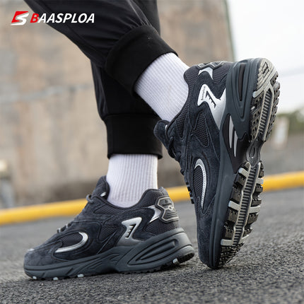 Men'S Stylish Retro Thick Shoes, Comfortable Non-Slip Lace-Up Soft Sole Activities for Men
