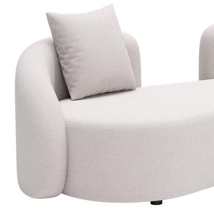 91" Beige Polypropylene Sofa