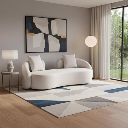 91" Beige Polypropylene Sofa