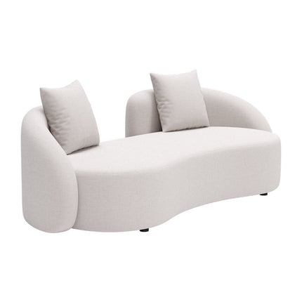 91" Beige Polypropylene Sofa
