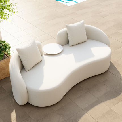 91" Beige Polypropylene Sofa