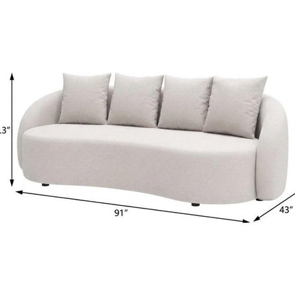 91" Beige Polypropylene Sofa