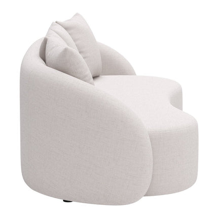 91" Beige Polypropylene Sofa