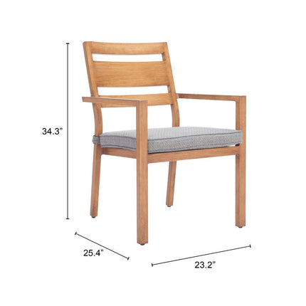 Set of Two Natural Slipcovered Slat Back Dining Arm Chairs