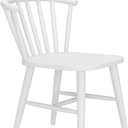 White Aluminum Slat Back Dining Side Chair