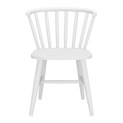 White Aluminum Slat Back Dining Side Chair