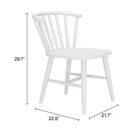 White Aluminum Slat Back Dining Side Chair