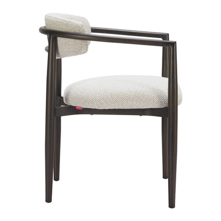 White and Black Open Back Dining Arm Chair