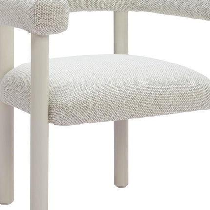 Set of Two White Open Back Dining Arm Chairs