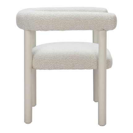 Set of Two White Open Back Dining Arm Chairs