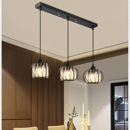Three-Headed Creative And Unique Pendant Light, Crystal Hanging Lamp with E27 Socket